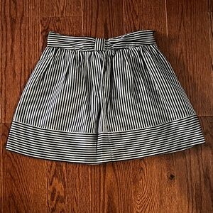 Ted Baker London A-Line Mini Striped Skirt Size 1 Navy Silver Classic Preppy